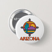 Badge Rond 5 Cm Arizona Desert Mandala (Devant & derrière)