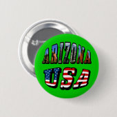 Badge Rond 5 Cm Arizona Picture et USA Flag Text (Devant & derrière)