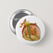 Badge Rond 5 Cm ARIZONA Sunset Cactus (Devant & derrière)