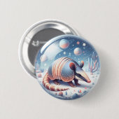 Badge Rond 5 Cm Armadillo avec Arrière - plan cosmique (Devant & derrière)