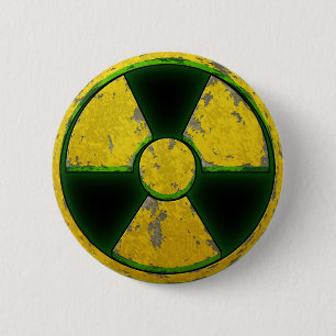 Badge Rond 5 Cm Arme nucléaire jaune