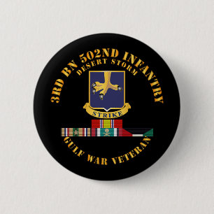 Badge Rond 5 Cm Armée - 3e Bn 502e Infanterie - Tempête du désert 