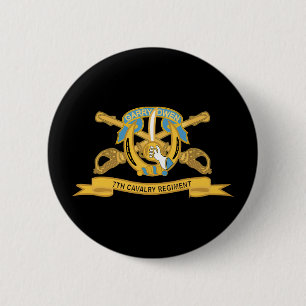 Badge Rond 5 Cm Armée - 7e régiment de cavalerie w Br - Ruban