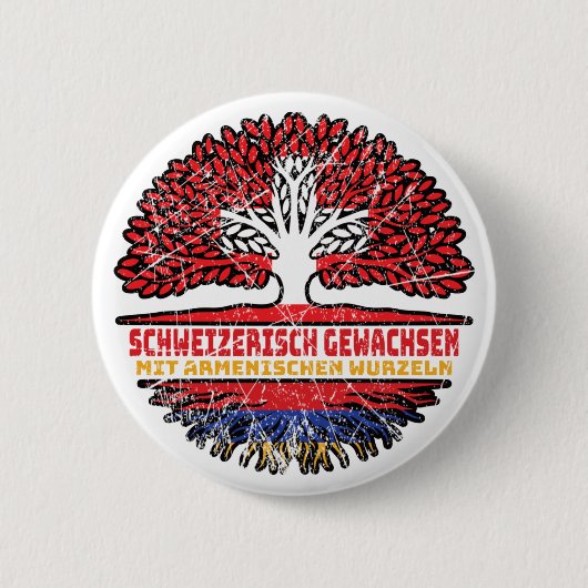 Badge Rond 5 Cm Armenien Armenisch Schweizer Schweiz Baum Wurzel (Devant)