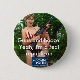 Badge Rond 5 Cm Armes à feu et boissons alcoolisées