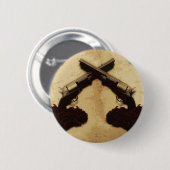 Badge Rond 5 Cm Armes à feu et roses (Devant & derrière)