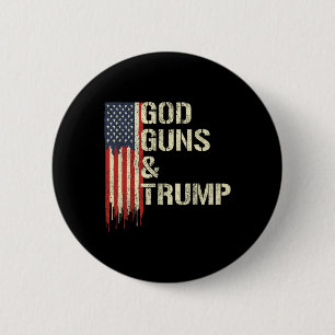Badge Rond 5 Cm Armes À Feu Et Trump I 2e Amendement Trump Drapeau