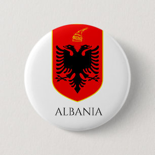 Badge Rond 5 Cm Armoiries albanaises Patrimoine national Art