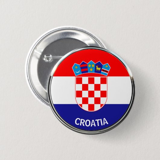 Badge Rond 5 Cm Armoiries croates, Hrvatski grb (Devant & derrière)