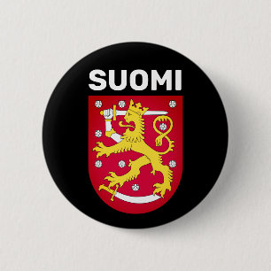 Badge Rond 5 Cm Armoiries de Finlande Bouton