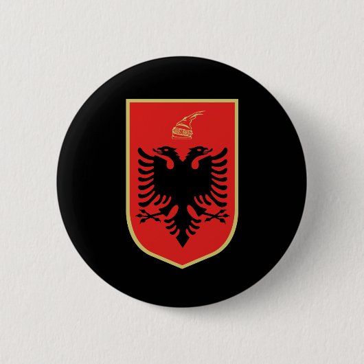 Badge Rond 5 Cm Armoiries de l'Albanie (Devant)