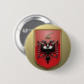 Badge Rond 5 Cm Armoiries de l'Albanie (Devant & derrière)