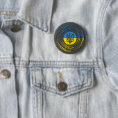Badge Rond 5 Cm Armoiries de l'Ukraine Drapeau bleu jaune (En situation)