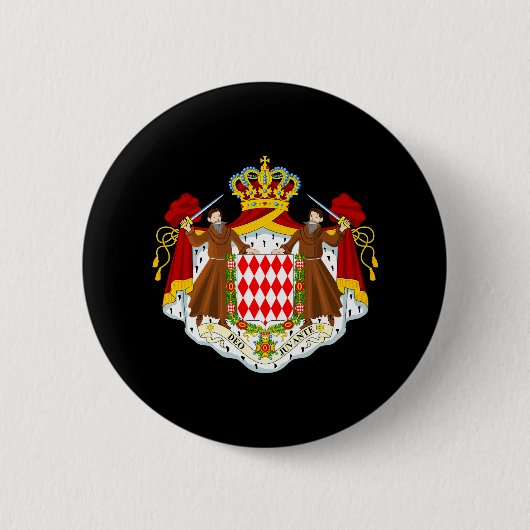 Badge Rond 5 Cm Armoiries de Monaco (Devant)