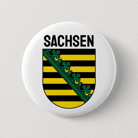 Badge Rond 5 Cm Armoiries de Sachsen (Saxe), ALLEMANDE (Devant)
