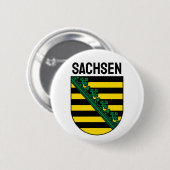 Badge Rond 5 Cm Armoiries de Sachsen (Saxe), ALLEMANDE (Devant & derrière)