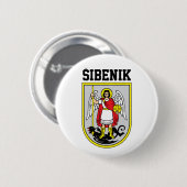 Badge Rond 5 Cm Armoiries de Šibenik - Croatie (Devant & derrière)