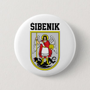 Badge Rond 5 Cm Armoiries de Šibenik - Croatie