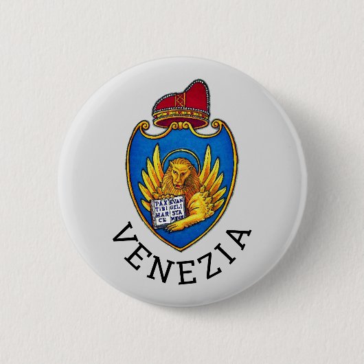 Badge Rond 5 Cm Armoiries de Venise, Italie (Devant)