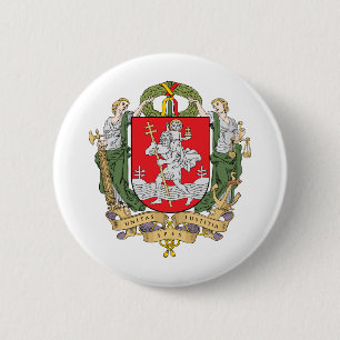 Badge Rond 5 Cm Armoiries de Vilnius, Bouton de Lituanie