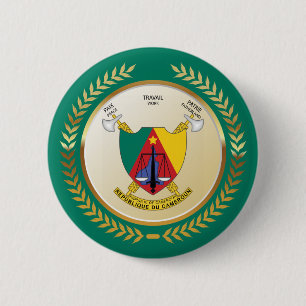 Badge Rond 5 Cm Armoiries du Cameroun