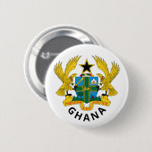Badge Rond 5 Cm Armoiries du Ghana (Devant & derrière)