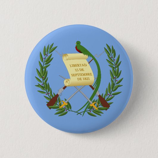 Badge Rond 5 Cm Armoiries du Guatemala (Devant)