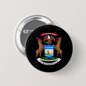 Badge Rond 5 Cm Armoiries du Michigan (Devant & derrière)