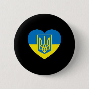 Badge Rond 5 Cm Armoiries D'Ukraine Dans Le Drapeau De La Solidari