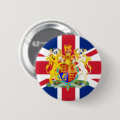 Badge Rond 5 Cm Armoiries et drapeau du Royaume-Uni (Devant & derrière)