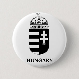 Badge Rond 5 Cm Armoiries hongroises Art monochrome contemporain