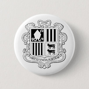 Badge Rond 5 Cm Armoiries Nationales d'Andorre Graphisme