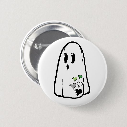Badge Rond 5 Cm Aro Pride Ghost (Devant & derrière)