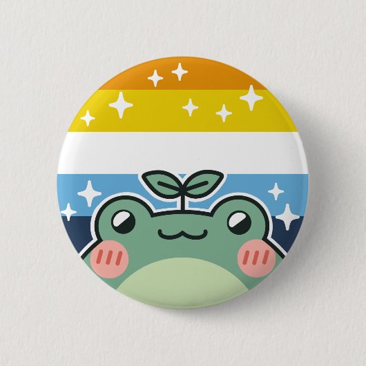 Badge Rond 5 Cm AroAce LGBT Pride Drapeau grenouille (Devant)