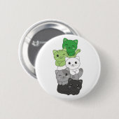 Badge Rond 5 Cm Aromantic Drapeau Non Binary Pride Lgbtq Cute Chat (Devant & derrière)