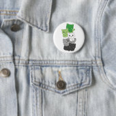 Badge Rond 5 Cm Aromantic Drapeau Non Binary Pride Lgbtq Cute Chat (En situation)
