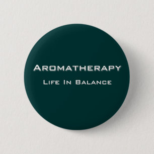 Badge Rond 5 Cm Aromathérapie - Texte blanc