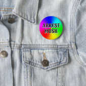 Badge Rond 5 Cm ARREST MUSK (vous pouvez modifier les mots) (En situation)