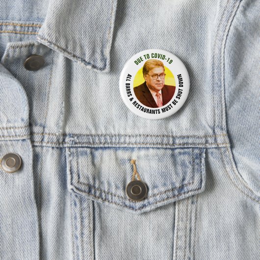 Badge Rond 5 Cm Arrêter Bill Barr (En situation)