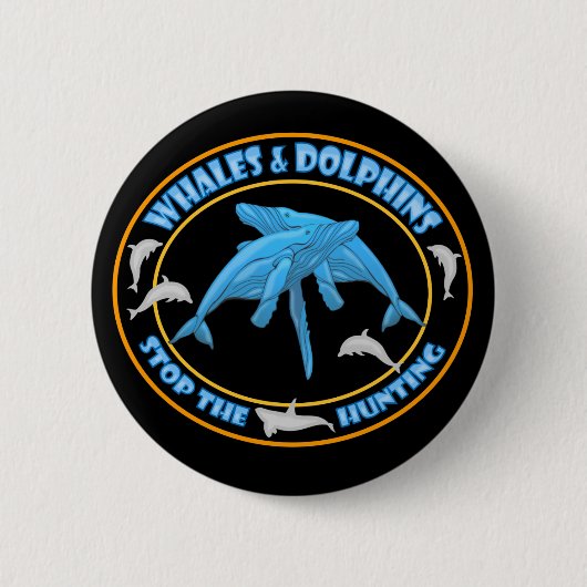Badge Rond 5 Cm Arrêter la chasse aux baleines (Devant)