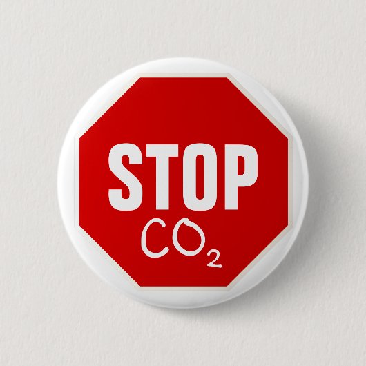 BADGE ROND 5 CM ARRÊTER LE CO2 (Devant)