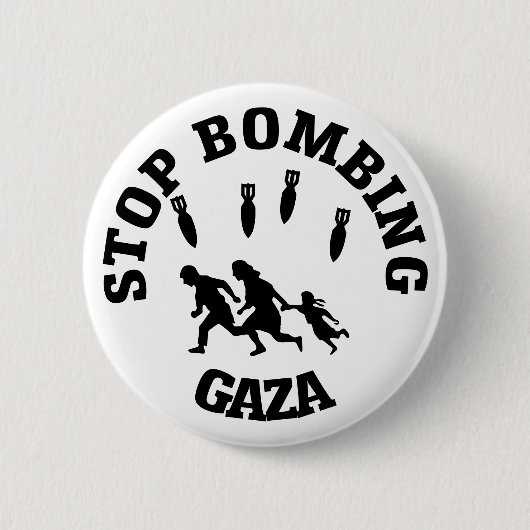 Badge Rond 5 Cm Arrêtez de bombarder Gaza (Devant)