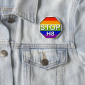 Badge Rond 5 Cm Arrêtez H8 (En situation)