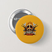 Badge Rond 5 Cm Arrêtez la guerre (Devant & derrière)