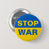 Badge Rond 5 Cm Arrêtez la guerre Ukraine ukrainienne (Devant & derrière)