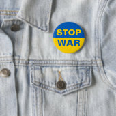 Badge Rond 5 Cm Arrêtez la guerre Ukraine ukrainienne (En situation)