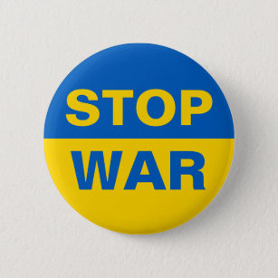 Badge Rond 5 Cm Arrêtez la guerre Ukraine ukrainienne
