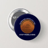 Badge Rond 5 Cm Arrêtez la mine de galets - Pebble Mine Penny (Devant & derrière)