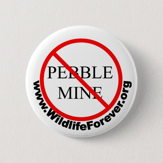 BADGE ROND 5 CM ARRÊTEZ LE BOUTON 2 DE MINE DE CAILLOU (Devant)