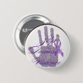 Badge Rond 5 Cm Arrêtez le bouton de violence familiale (Devant & derrière)